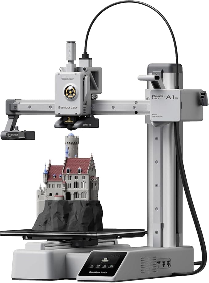Bambu Lab A1 Mini 3D Printer with Multi-Color AMS Support, 20-Minute Setup, and Quiet FDM Operation