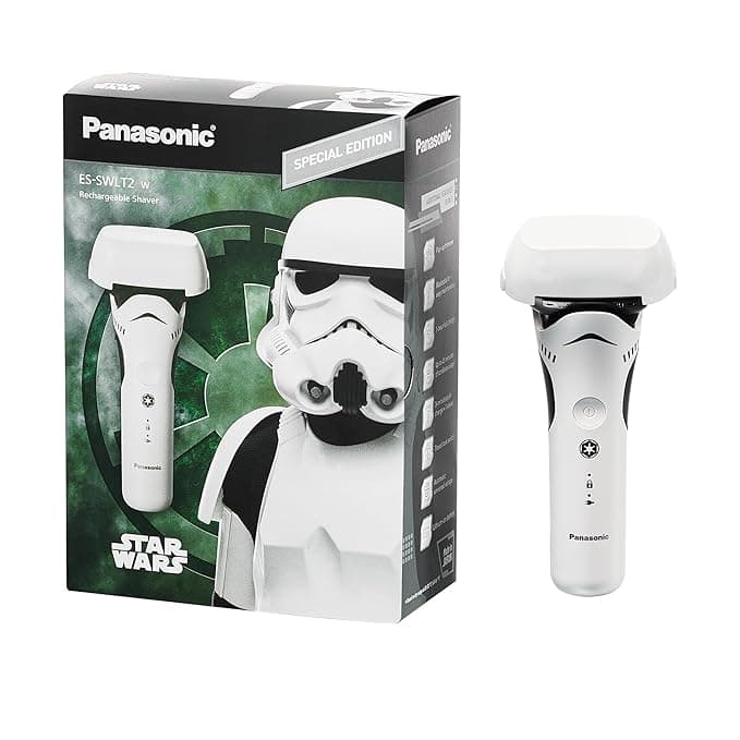 Panasonic Electric Shaver, Special Edition Star Wars Stormtrooper Design, Wet Dry Men's Shaver with 3-Blade Cutting System and Pop-Up Trimmer - ES-SWLT2W