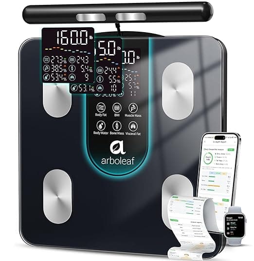Arboleaf 8-Electrode Dual-Frequency BIA Smart Scale with 50+ Body Composition Metrics