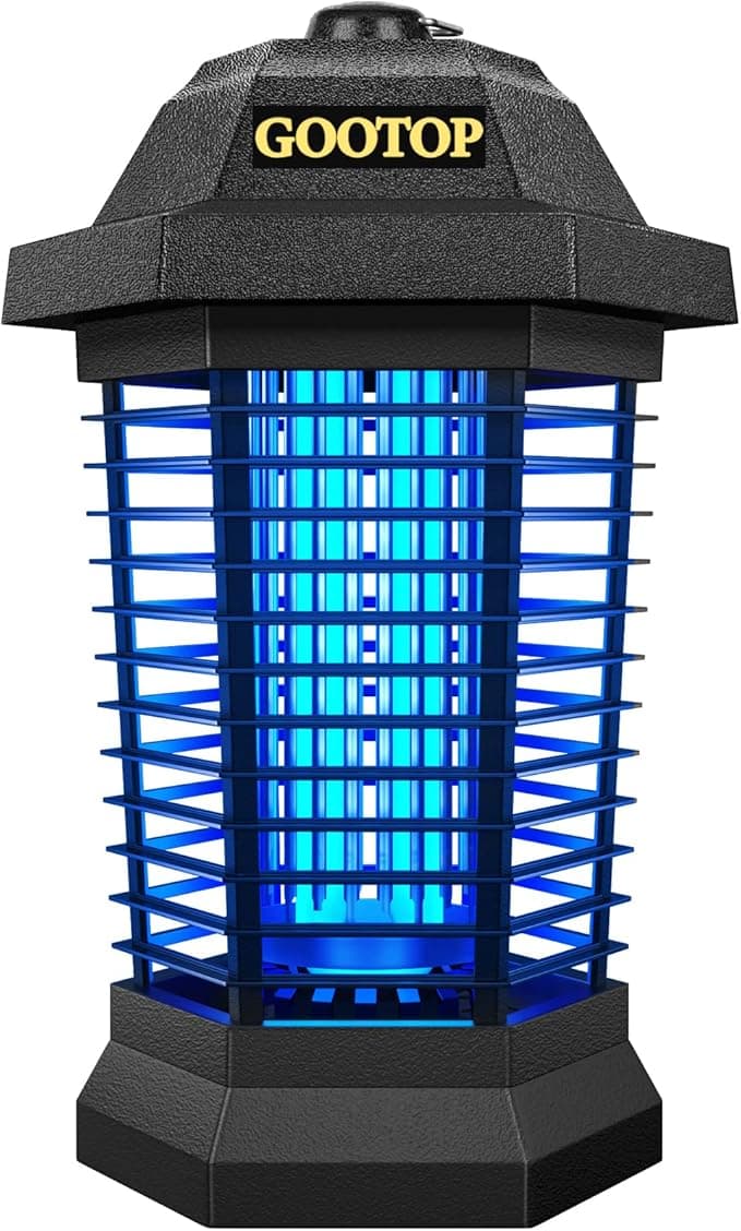 GOOTOP Bug Zapper Outdoor, Mosquito Zapper, 3 Prong Plug in Electric Fly Zapper, 4200V, ABS Plastic Outer (Black)