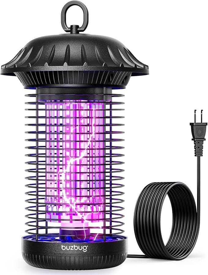 Buzbug LED Bug Zapper Indoor Outdoor, Up to 50000 Hrs Lifespan Lamp, Dual Band Attraction, High Voltage Mosquito Fly Zapper