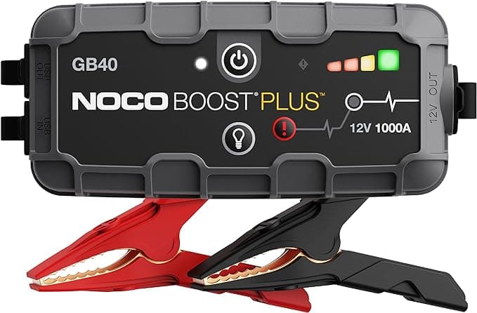 NOCO Boost GB40: 1000A UltraSafe Jump Starter – 12V Lithium Battery Booster Pack, Portable Jump Box, Power Bank & Jumper Cables - for 6.0L Gas and 3.0L Diesel Engines