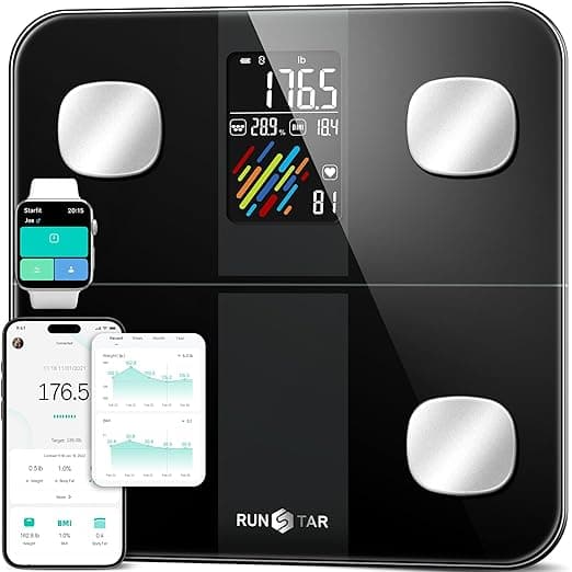 RunStar Smart Scale with 22 Body Composition Metrics and Heart Rate Tracking
