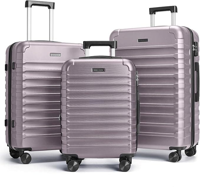 LIGHT FLIGHT Luggage Sets, 3 Piece Durable Suitcase Set with Spinner Wheels, Hardside Lightweight with TSA Lock, 20/24/28 Inch