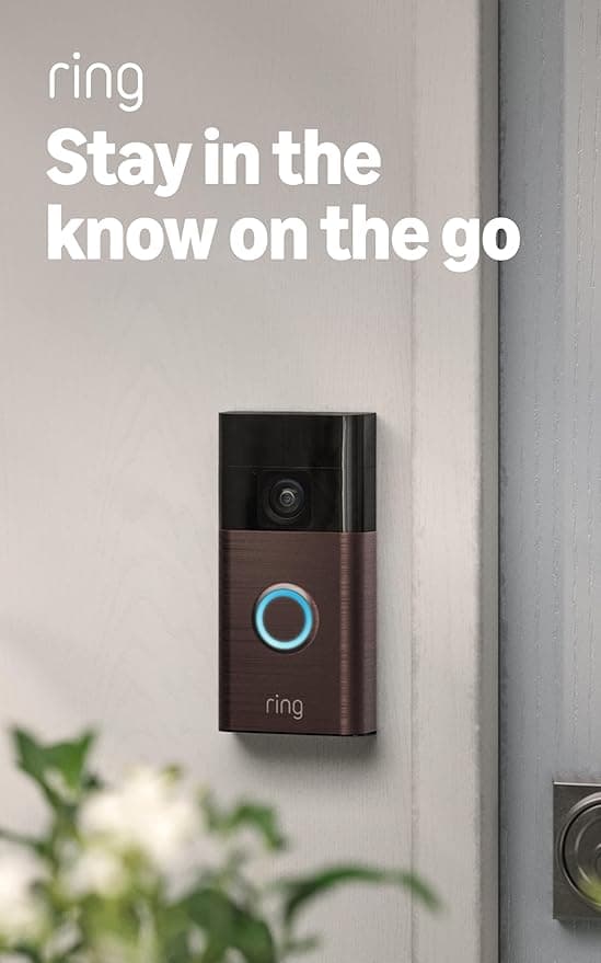 Ring Battery Doorbell, Head-to-Toe video, Live View with Two-Way Talk, Motion Detection & Alerts, Venetian Bronze
