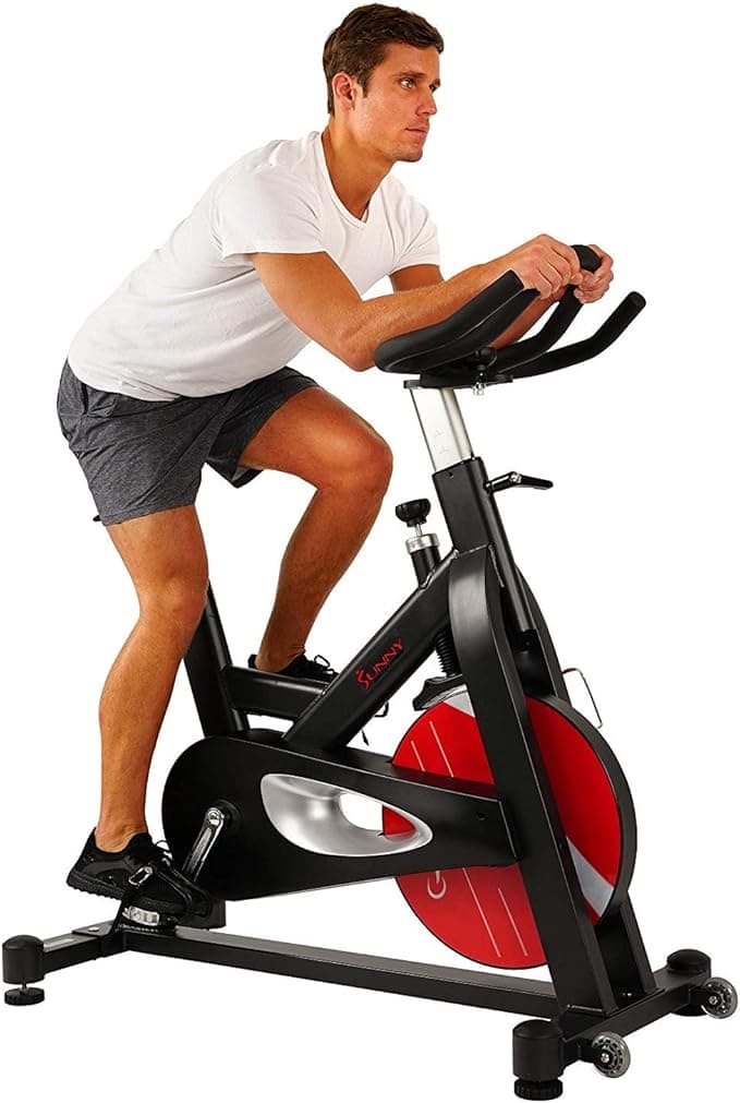 Sunny Health & Fitness SF-B1714 Evolution Pro Magnetic Belt Drive Indoor Cycling Bike - 330LB Capacity