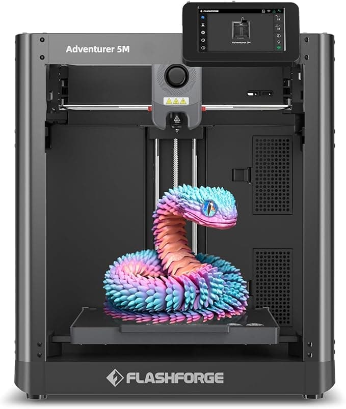 FLASHFORGE Adventurer 5M 3D Printer with 600mm/s CoreXY Speed and Fully Auto Leveling