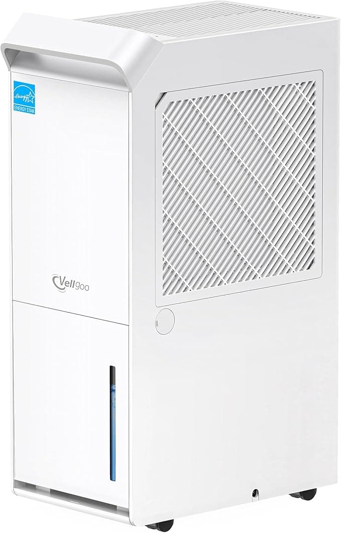 Vellgoo 4,500 Sq.Ft Energy Star Most Efficient 2025 Dehumidifier, Max 80 Pint/Day Dehumidifier for Basement with Drain Hose, Smart Humidity Control, for Home, Bathroom, Garage