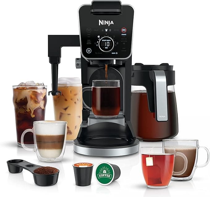 Ninja Drip Coffee Maker With K Cup Combo, DualBrew Pro Specialty Coffee System, Compatible with K-Cup Pods, 12 Cup Single Serve Coffee Maker, CFP301