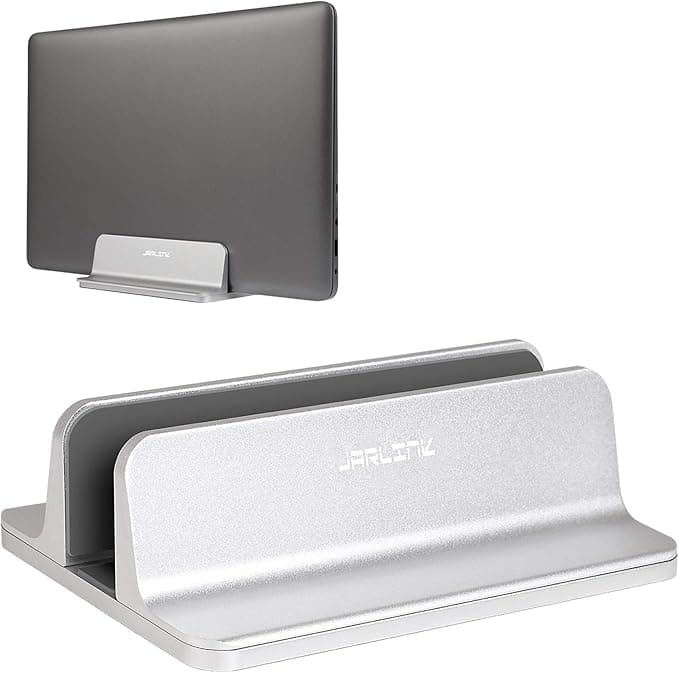 JARLINK Vertical Laptop Stand, Aluminum Holder with Adjustable Dock Size, Up to 17.3 inches Compatible
