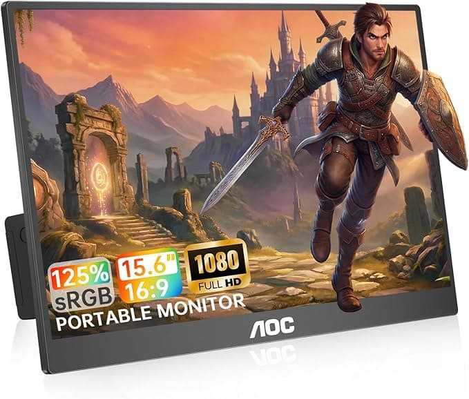 AOC Portable Monitor 15.6" FHD 1080P IPS 125% sRGB