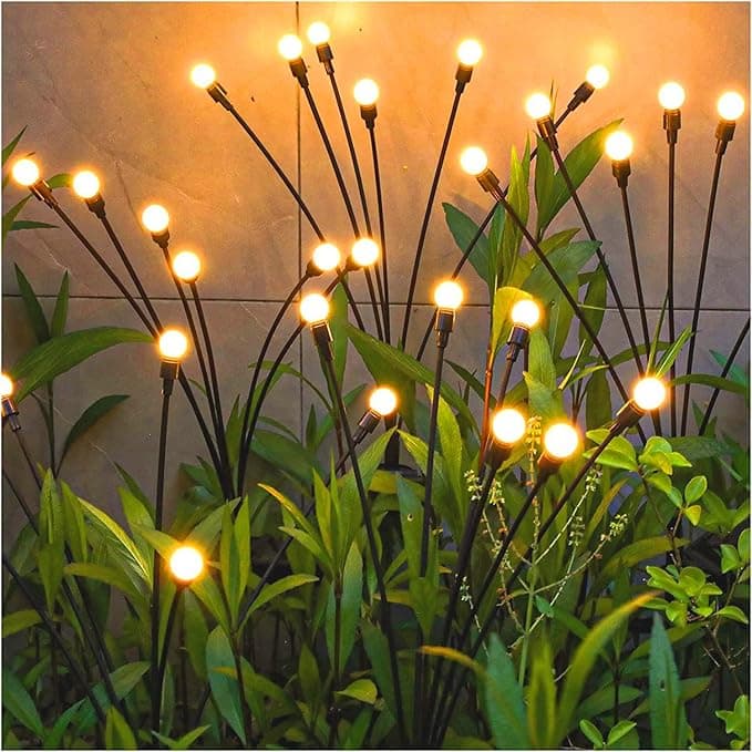 TONULAX Solar Garden Lights - Upgraded Solar Swaying Light, Sway by Wind, Yard Patio Pathway Decoration (Warm White, 2 Pack)
