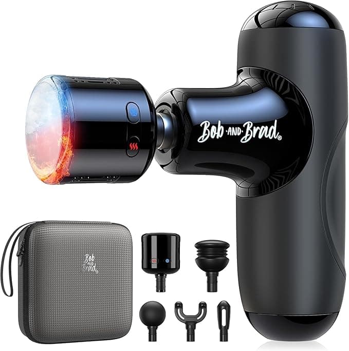 BOB AND BRAD Q2 Pro Mini Massage Gun with Heat and Cold - Pocket-Sized, FSA Eligible