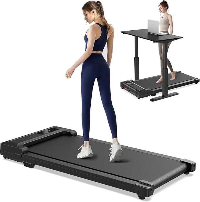 Buztrio Compact Walking Pad Under-Desk Treadmill with Remote Control and LED Display