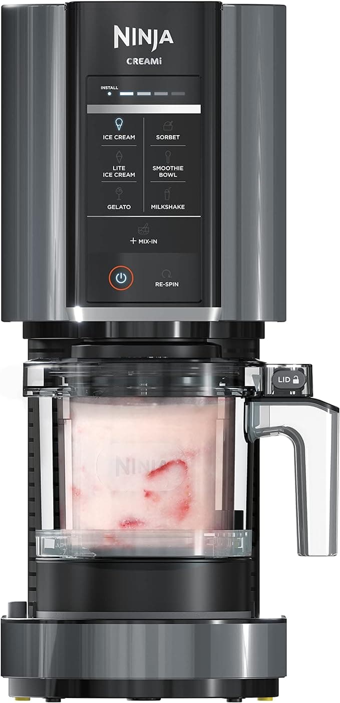 Ninja CREAMi Ice Cream Maker, 7-in-1: Ice Cream, Gelato, Sorbet, Milkshakes, Mix-ins, Smoothie Bowls (16 oz Pint, NC299AMZ)