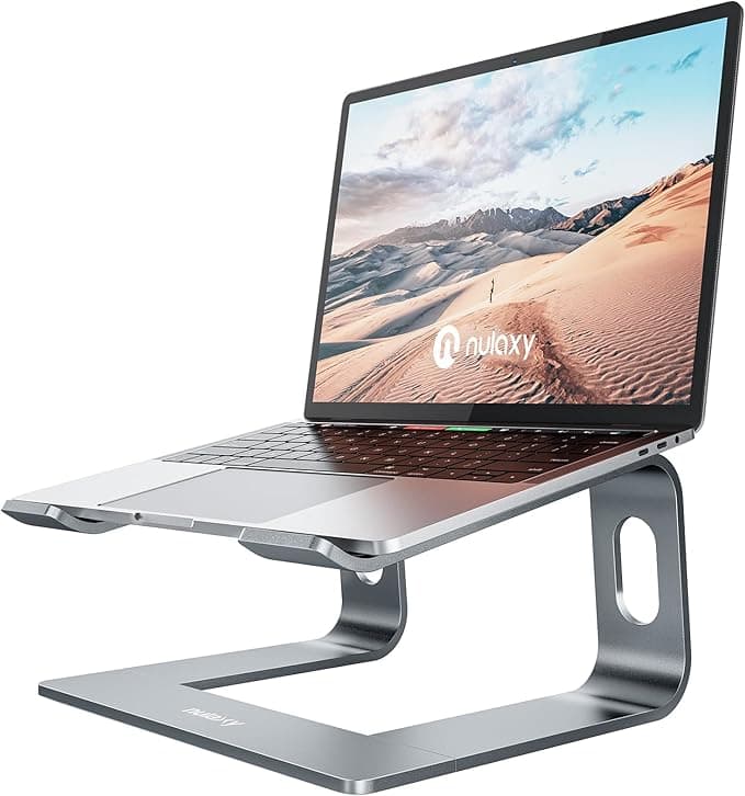 Nulaxy All-Aluminum Laptop Stand for Desk, Ergonomic Detachable Ventilated Cooling Computer Riser, 10-16 inch Compatible