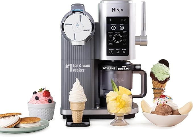 Ninja CREAMi Scoop and Swirl Ice Cream Maker with 13-in-1 Programs, Soft Serve, Sorbet, Milkshakes, Frozen Yogurt (NC701)