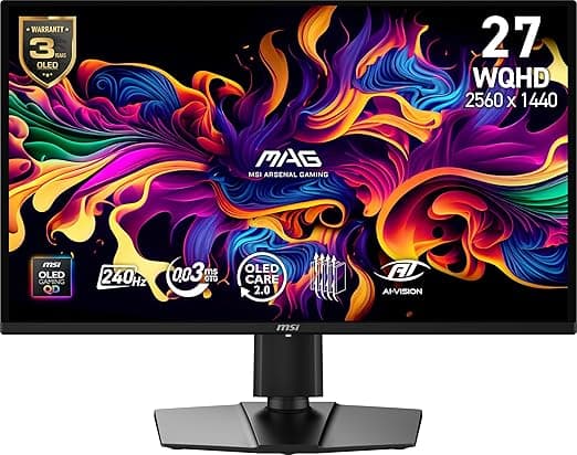 MSI MAG 274QP QD-OLED X24 27" QHD Gaming Monitor, 240Hz, 0.03ms, DisplayHDR True Black 400