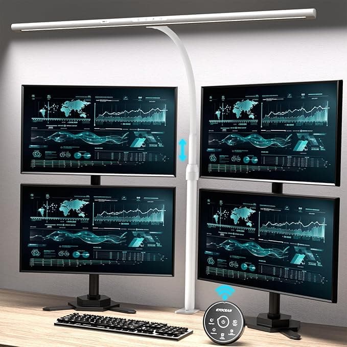 EYOCEAN 31.5" Wide Desk Lamp with Gesture Sensor and Telescopic Rod