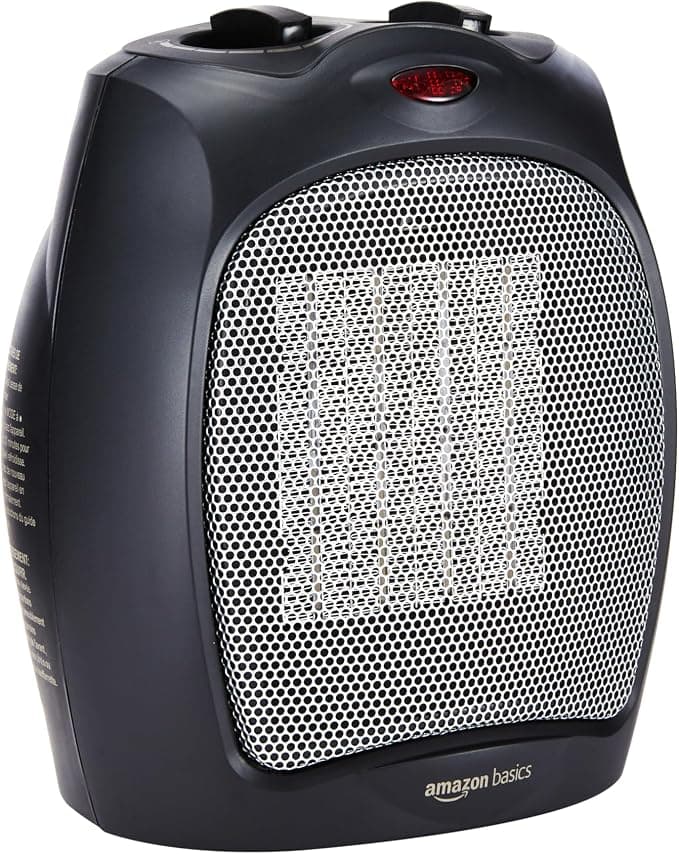 Amazon Basics Ceramic Space Heater with Overheat and Tip-Over Protection, 1500W