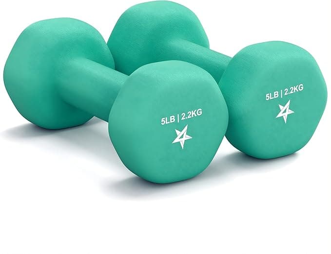 Yes4All Neoprene Coated Dumbbell Hand Weights - Set of 2, Multiple Weight Options, Hex Shape