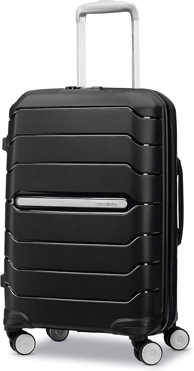Samsonite Freeform Hardside Carry-On Luggage with Spinner Wheels - Hardshell Suitcase - TSA, Airline-Approved - Expandable Hard Shell, Smooth Rolling Wheels, Black