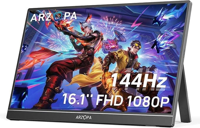ARZOPA 16.1" 144Hz Portable Gaming Monitor, 106% sRGB 1080P FHD