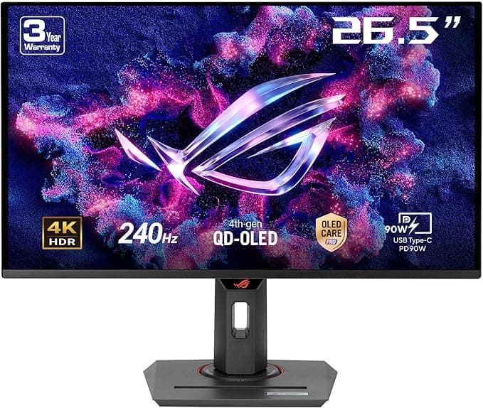 ASUS ROG Strix XG27UCDMG 27" 4K QD-OLED Gaming Monitor, 240Hz, 0.03ms, Anti-Flicker 2.0, 99% DCI-P3