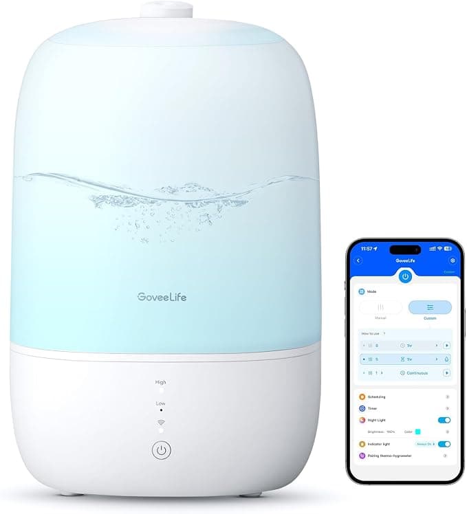 GoveeLife Smart Humidifiers for Bedroom, 3L Top Fill Cool Mist Humidifier