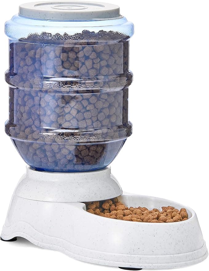 Amazon Basics Gravity Pet Food Feeder for Dogs and Cats, Small